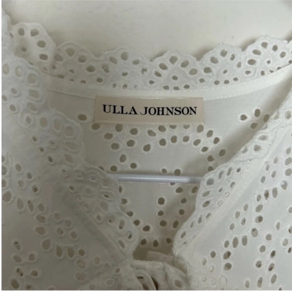 Ulla Johnson Aster Long Sleeve Tiered Ruffle Mini Dress White - Picture 12 of 12